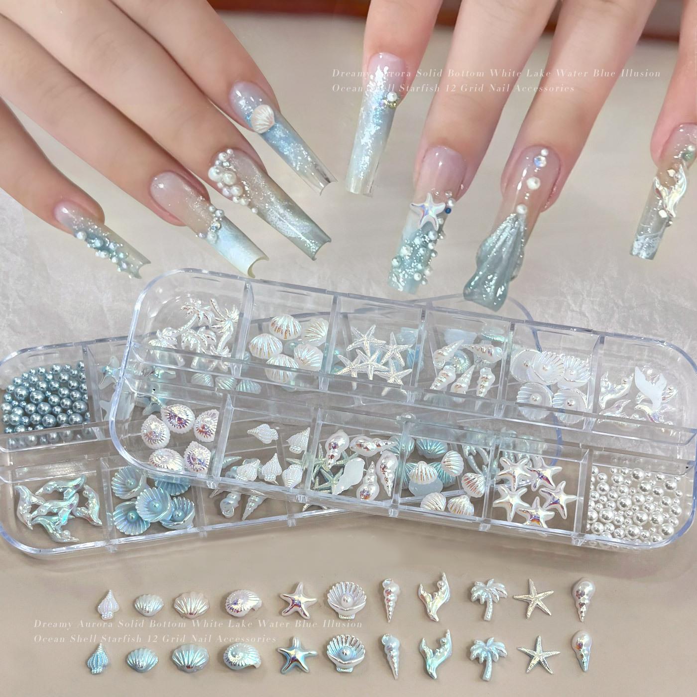 Resin Art Beach Theme - 12 Siatek 3D Mieszane Ozdoby do