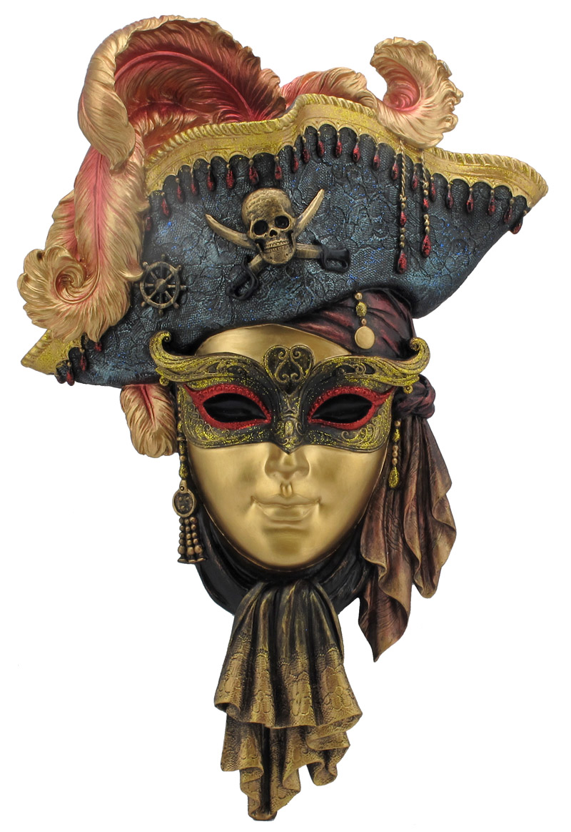 Resin Art Wedding Gift - Wenecka Maska Pirata Karnawałowa Dekoracja Ścienna