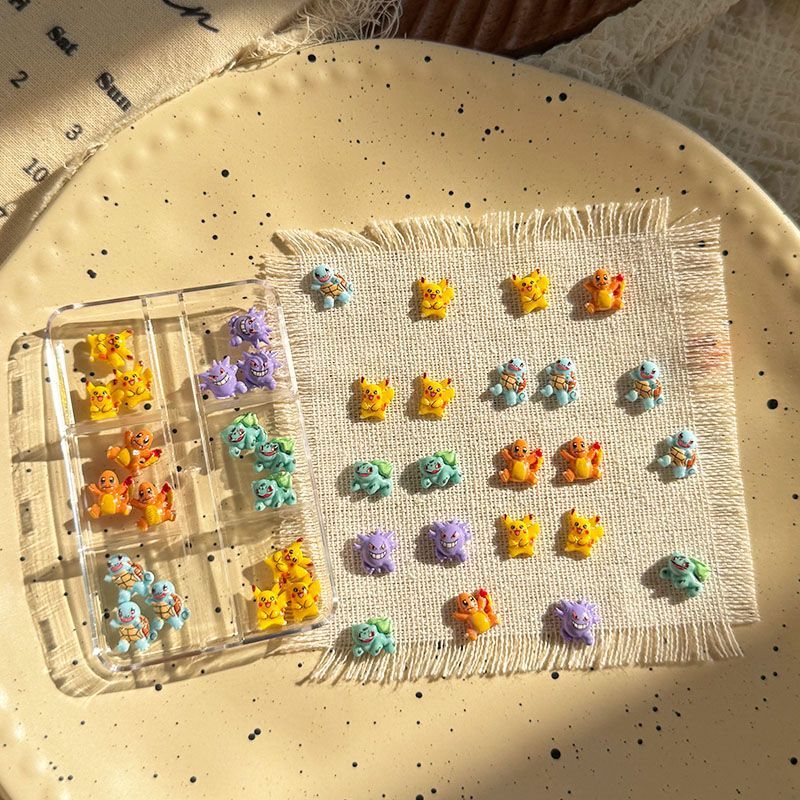 Resin Art Diy - Akcesoria do zdobienia paznokci Pokemon, urocze