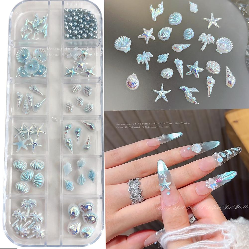 Resin Art Beach Theme - 12 Siatek 3D Mieszane Ozdoby do